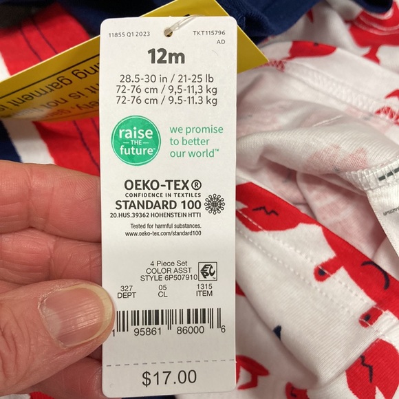 NWT carters crab summer pajamas 12m - Picture 10 of 10